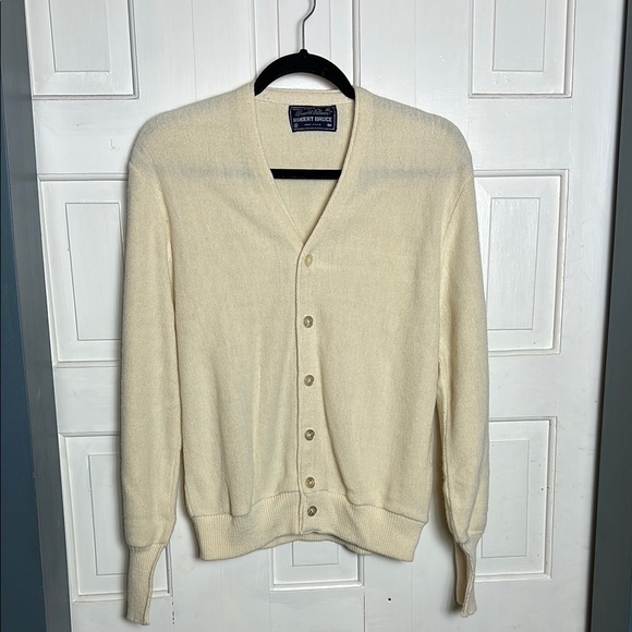 Arnold Palmer Robert Bruce Vintage Cream Cardigan Sweater medium - Picture 1 of 9